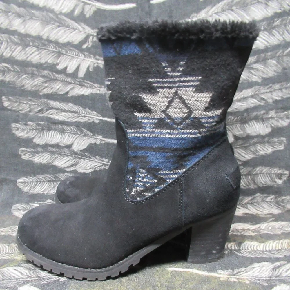 BareTraps Zeldie Aztec Print Fur Lined Boho Festival Winter Boot - Picture 6 of 15